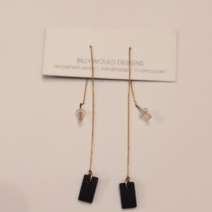 Black and Gold Ebony Earrings